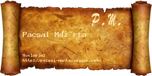 Pacsai Márta névjegykártya